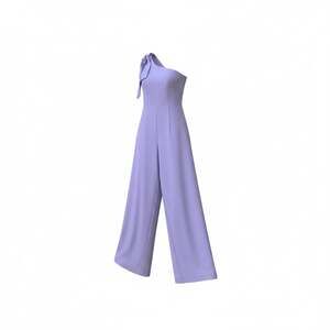 Dress the Population Tiffany One-Shoulder Wide-Leg Jumpsuit in Wisteria